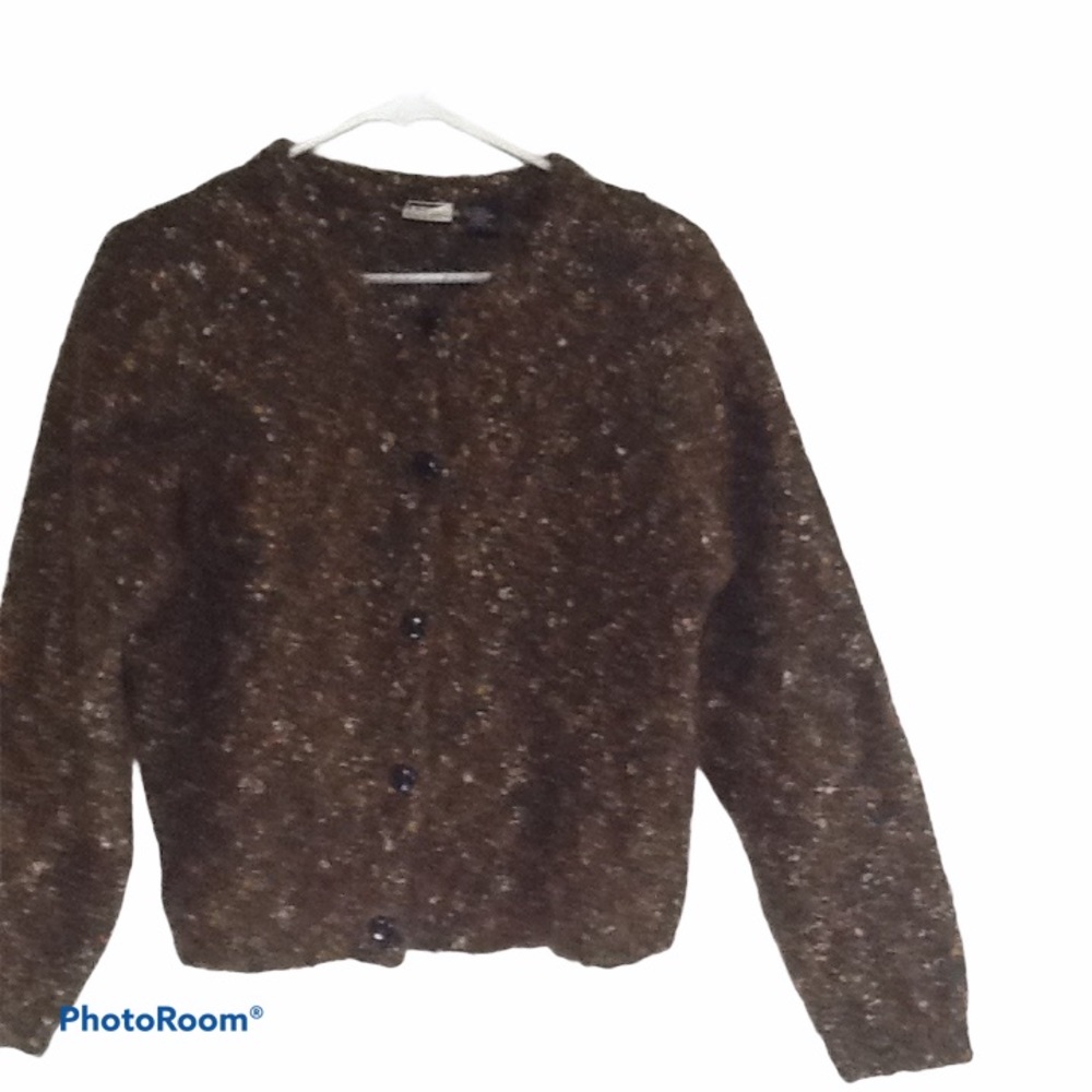 Paul &‎ Duffier Vintage Mohair Brown Cardigan Sz L